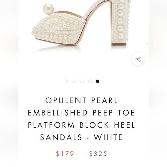 Goolita Extravagant Open Toe Pearl Chunky Heels Sz. 37/US 6M New Ankle Straps - Picture 14 of 17